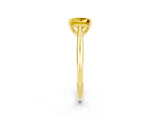 Yellow gold Princess Cut Yellow Sapphire Solitaire Engagement Ring with Cathedral Setting and Four-Prong Mount_74