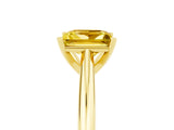Yellow gold Princess Cut Yellow Sapphire Solitaire Engagement Ring with Cathedral Setting and Four-Prong Mount_77