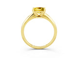Yellow gold Princess Cut Yellow Sapphire Solitaire Engagement Ring with Classic Band and Four-Prong Setting_27
