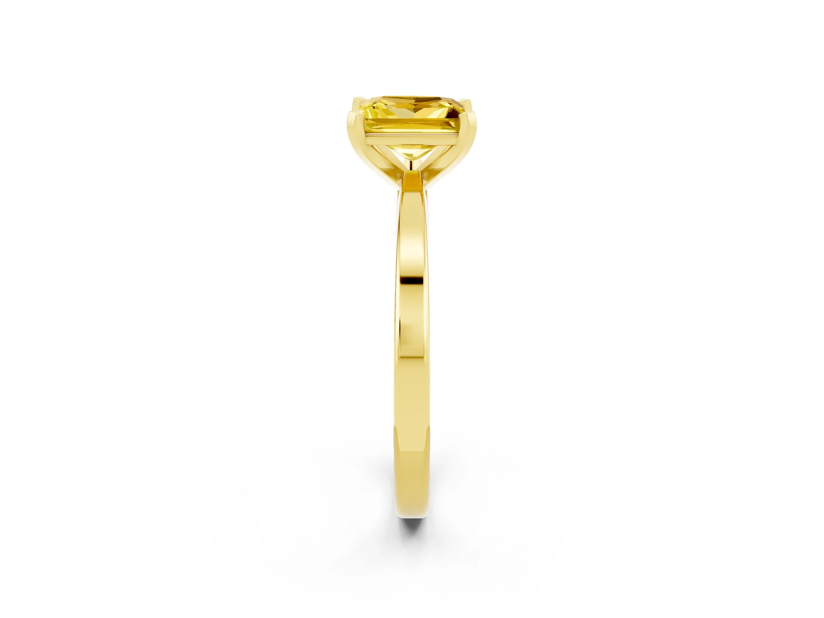 Yellow gold Princess Cut Yellow Sapphire Solitaire Engagement Ring with Classic Band and Four-Prong Setting_50