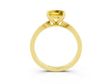 Yellow gold Princess Cut Yellow Sapphire Solitaire Engagement Ring with Classic Band and Four-Prong Setting_51