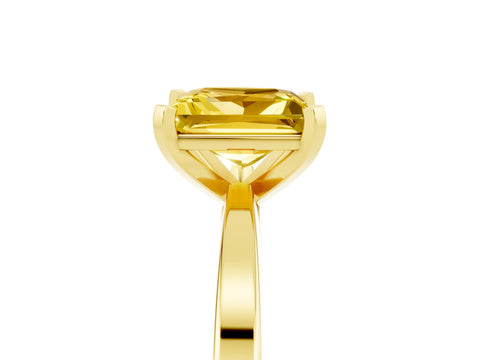 Yellow gold Princess Cut Yellow Sapphire Solitaire Engagement Ring with Classic Band and Four-Prong Setting_53