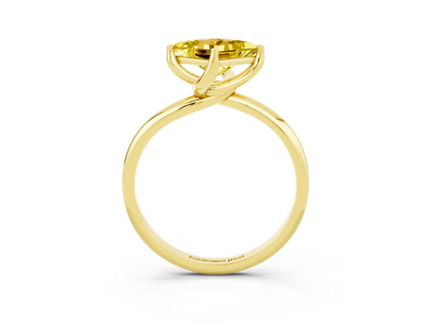 Yellow gold Princess Cut Yellow Sapphire Solitaire Engagement Ring with Four-Prong Setting and Classic Band_15