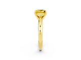 Yellow gold Princess Cut Yellow Sapphire Solitaire Engagement Ring with Round Band and Four-Prong Setting_26