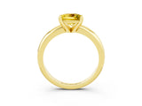 Yellow gold Princess Cut Yellow Sapphire Solitaire Engagement Ring with Round Band and Four-Prong Setting_27
