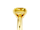 Yellow gold Princess Cut Yellow Sapphire Solitaire Engagement Ring with Round Band and Four-Prong Setting_29