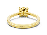 Yellow gold Princess Cut Yellow Sapphire Solitaire Ring with Flower Prong Setting and Classic Band_12