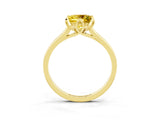 Yellow gold Princess Cut Yellow Sapphire Solitaire Ring with Flower Prong Setting and Classic Band_15