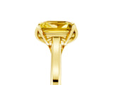 Yellow gold Princess Cut Yellow Sapphire Solitaire Ring with Flower Prong Setting and Classic Band_17