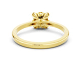 Yellow gold Princess Cut Yellow Sapphire Solitaire Ring with Flower Prong Setting and Classic Band_36