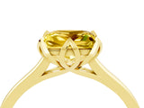 Yellow gold Princess Cut Yellow Sapphire Solitaire Ring with Flower Prong Setting and Classic Band_40