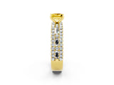 Yellow gold Princess Cut Yellow Sapphire Solitaire Ring with Pavé and Channel Set Band_26