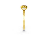 Yellow gold Princess Cut Yellow Sapphire Solitaire Ring with Thin Band and Four-Prong Setting_26