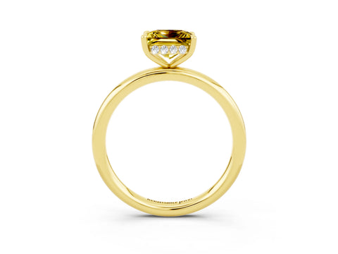 Yellow gold Princess Cut Yellow Sapphire Solitaire Ring with Thin Band and Four-Prong Setting_27
