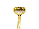 Yellow gold Princess Cut Yellow Sapphire Solitaire Ring with Thin Band and Four-Prong Setting_29