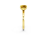 Yellow gold Princess Cut Yellow Sapphire Solitaire Ring with Thin Band and Prong Setting_14