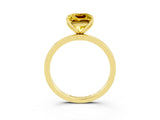 Yellow gold Princess Cut Yellow Sapphire Solitaire Ring with Thin Band and Prong Setting_15