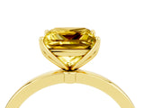 Yellow gold Princess Cut Yellow Sapphire Solitaire Ring with Thin Band and Prong Setting_16