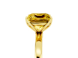Yellow gold Princess Cut Yellow Sapphire Solitaire Ring with Thin Band and Prong Setting_17