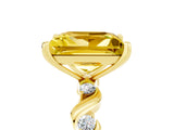 Yellow gold Princess Cut Yellow Sapphire Solitaire Twisted Band with Round  Accents and Prong Setting_17