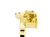 Yellow gold Princess Cut Yellow Sapphire Two-Stone Open Band Ring with Four-Prong Setting_23