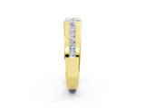 Yellow gold Princess Diamond Channel Set Mens Ring_2