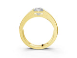 Yellow gold Princess Diamond Channel Set Mens Ring_3