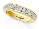 Yellow gold Princess Diamond Channel Set Promise Ring with Round Diamond Accents_1