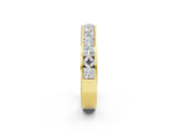 Yellow gold Princess Diamond Channel Set Promise Ring with Round Diamond Accents_2