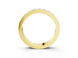Yellow gold Princess Diamond Channel Set Promise Ring with Round Diamond Accents_3
