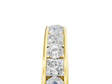 Yellow gold Princess Diamond Channel Set Promise Ring with Round Diamond Accents_5
