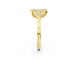 Yellow gold Princess Diamond Cluster Halo Solitaire with Four-Prong Setting_79