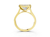 Yellow gold Princess Diamond Cluster Halo Solitaire with Four-Prong Setting_80