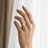 Yellow gold Princess Diamond Cluster Prong-Set Solitaire Ring_12