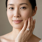 Yellow gold Princess Diamond Cluster Prong-Set Solitaire Ring_13