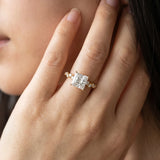 Yellow gold Princess Diamond Cluster Prong-Set Solitaire Ring_14