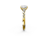 Yellow gold Princess Diamond Cluster Prong-Set Solitaire Ring_47