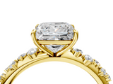 Yellow gold Princess Diamond Cluster Prong-Set Solitaire Ring_49