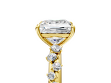 Yellow gold Princess Diamond Cluster Prong-Set Solitaire Ring_50