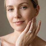 Yellow gold Princess Diamond Floral Cluster Ring with Marquise Side Stones and Six-Prong Solitaire Setting_8