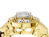 Yellow gold Princess Diamond Milgrain Marquise Filigree Engagement Ring with Prong Setting_10