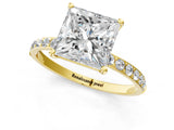 Yellow gold Princess Diamond Pavé Band with Six-Prong Setting_36