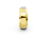 Yellow gold Princess Diamond Pavé Panel Mens Band_2