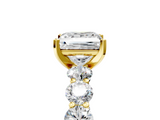 Yellow gold Princess Diamond Prong Setting with Side Stones on a Pave Band_159