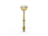 Yellow gold Princess Diamond Solitaire with Pave Band and Six-Prong Setting_35