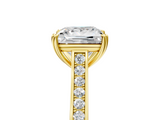 Yellow gold Princess Diamond Solitaire with Pave Band and Six-Prong Setting_38