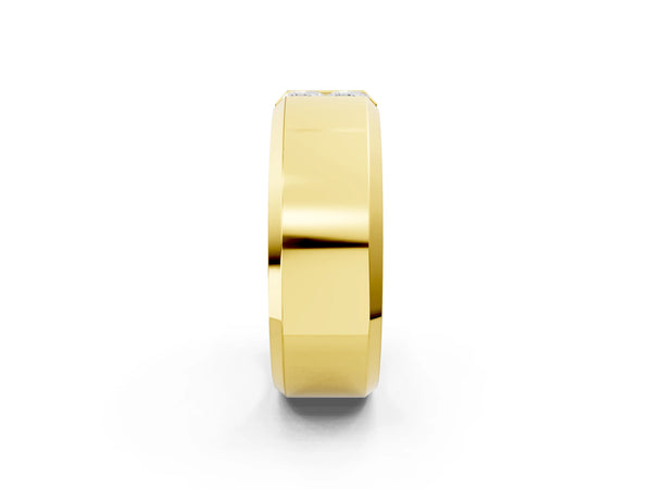 Yellow gold Princess Diamond Two-Stone Mens Band