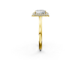 Yellow gold Princess Halo Diamond Engagement Ring with Solitaire Band and Four-Prong Setting_22