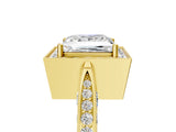 Yellow gold Princess Halo Diamond Engagement Ring with Split Shank Band and Four-Prong Setting_11