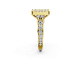 Yellow gold Princess Halo Diamond Engagement Ring with Split Shank and Four-Prong Setting 2